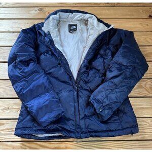 The North Face 550 Fill Down Puffer Coat Size Large Women’s Navy Full Zip